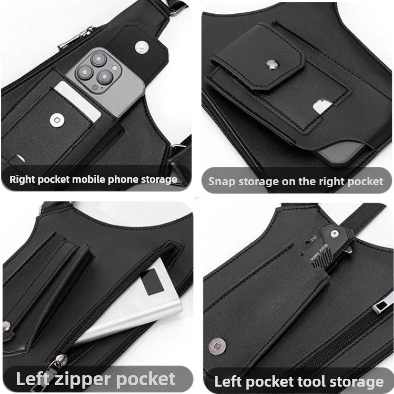 Vintage Leather Tactical Chest Pack