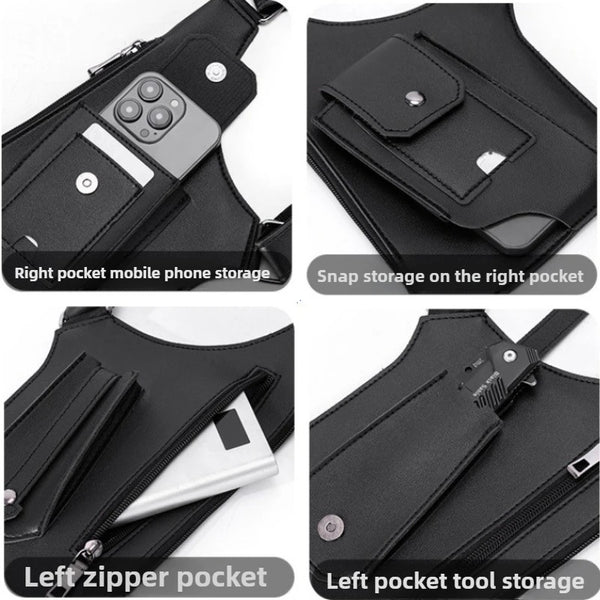 Vintage Leather Tactical Chest Pack